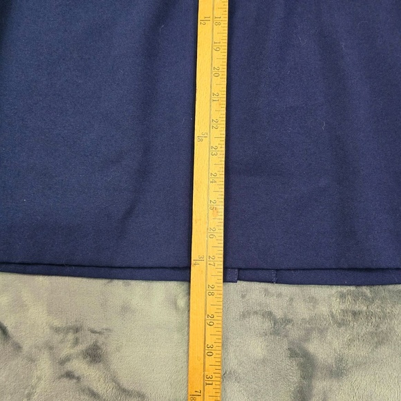 Vintage Worthington Pencil Skirt Womens 14 Navy Blue Midi Wool Blend Career USA - Picture 7 of 14